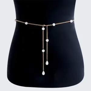 Versatile Faux Pearl Waist Chain for Women Simple Fashion Design
