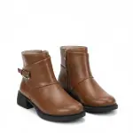 Leather Ankle Boots with Buckle Strap Detail B-57