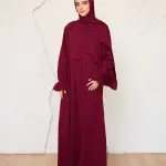 MAROON CREPE DRESSY ISDAL