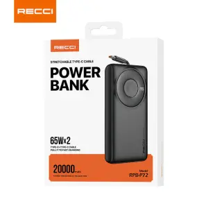 Recci RPB-P72 Black Power Bank 20000 mAh 65W
