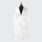 Long Sleeve Satin Lace Robe