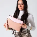 Soft Croco Clutch-Nude Pink