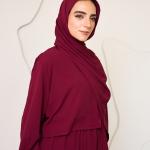 MAROON CREPE DRESSY ISDAL