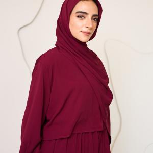 MAROON CREPE DRESSY ISDAL