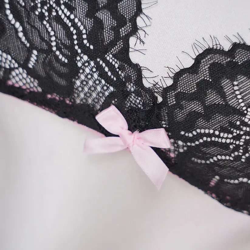 Contrasting Colors Lace Embroidery See-Through Sexy Bra Panties Set