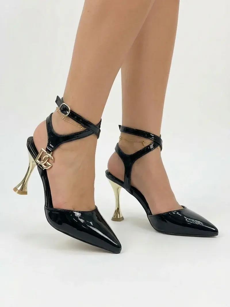 Elegant Heels with Gold Buckle Detail C-86