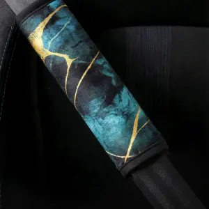 Green Marble - Set of 2 Seat Belt Covers