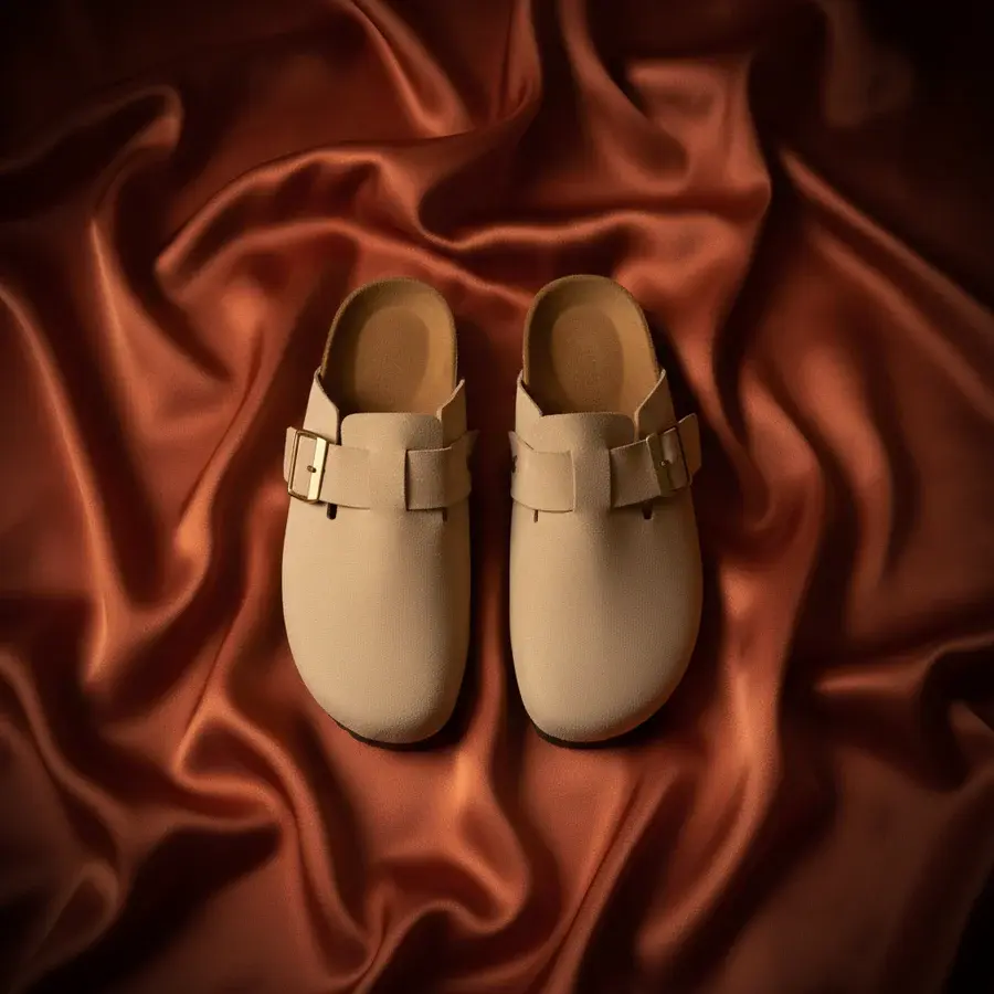 Suede Buckle Mule