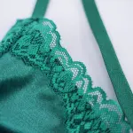 Green Lace Trim Push Up Bra Panty Set