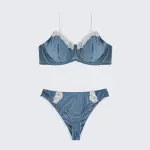 Plus Size Navy Blue Sexy Lace Lingerie Set
