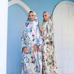 DREAMY SPLASHES PRINT SATIN MALHAFA ISDAL