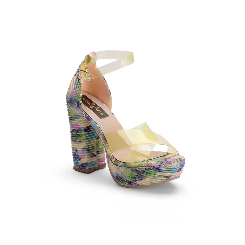 Multicolored Heel Sandal - R-107