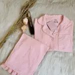 Soft Pink Ruffled Cotton PJs