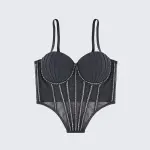 Padded Rhinestone Boning Shaping Corset Top