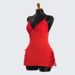 Red Mesh Sexy Spaghetti-strap Lace Dress