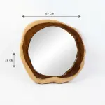 Handmade Organic Natural Wood Live Edge Round Wall Mirror