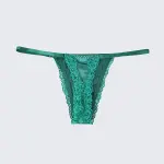 Green Lace Trim Push Up Bra Panty Set