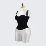 Velvet Strap-Detail Corset Top