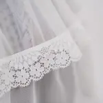 Lace Embroidery Deep V See-Through Babydoll Skirt