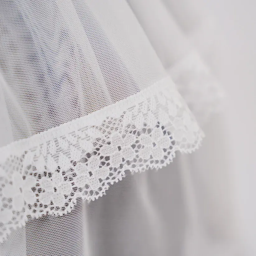 Lace Embroidery Deep V See-Through Babydoll Skirt