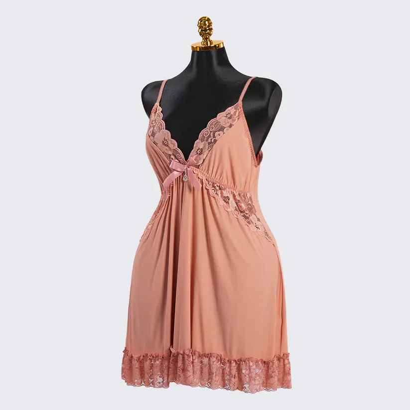 Lace V Neck Nightwear Spaghetti Strap Babydoll