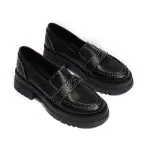 Studded chunky loafers in black