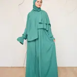 GREEN CREPE DRESSY ISDAL