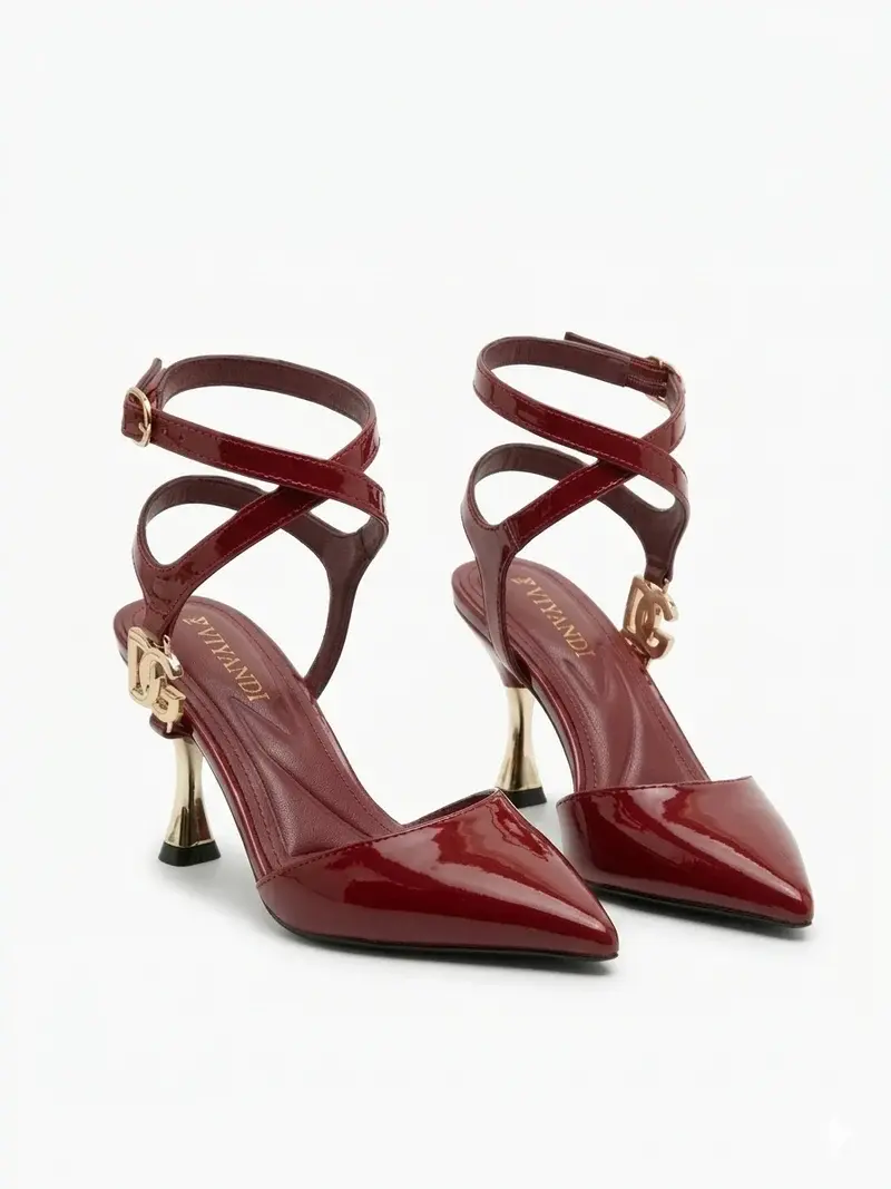 Elegant Heels with Gold Buckle Detail C-86