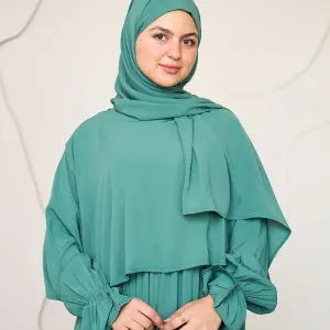 GREEN CREPE DRESSY ISDAL