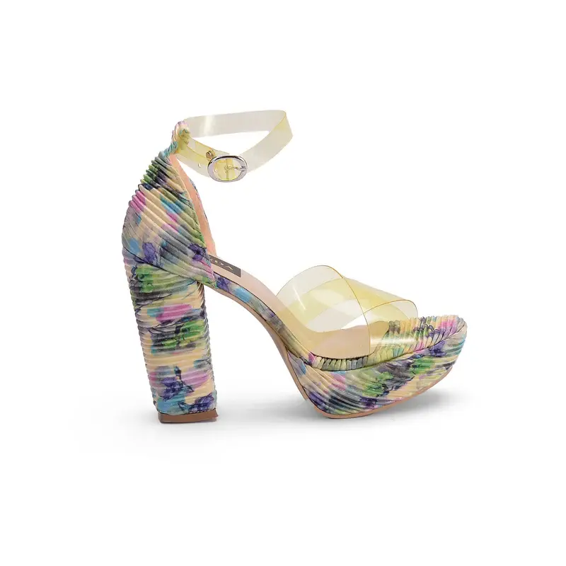 Multicolored Heel Sandal - R-107
