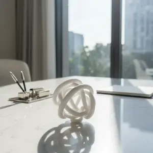 Twisted Glass Knot Sculpture