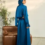 DEEP BLUE SATIN DRESS ISDAL