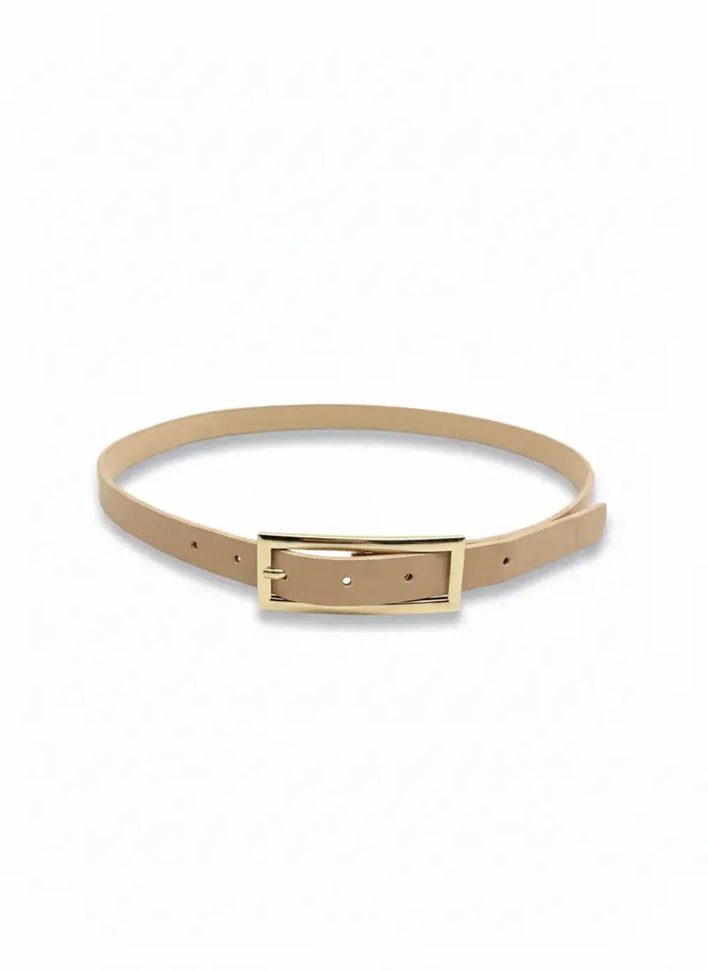 Elegant Slim Belt with Rectangular Buckle BT-11