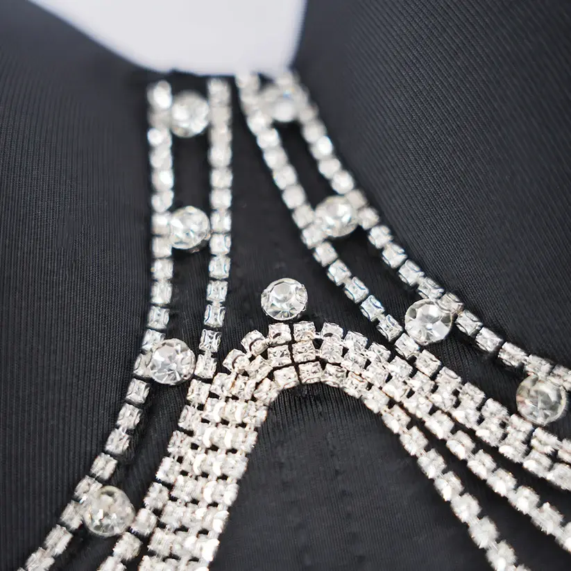 Rhinestone Chain Tassel Sexy Slimming Corset Top