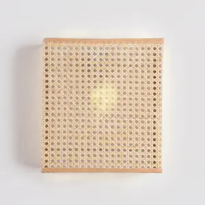 Rattan wall lamp