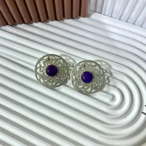 Silver Midnight Sapphire Studs.