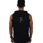 Sleeveless Breathable Black Hoodie