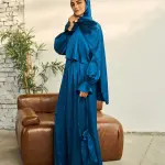 DEEP BLUE SATIN DRESS ISDAL