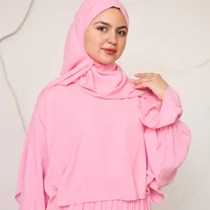 BUBBLEGUM PINK CREPE DRESSY ISDAL