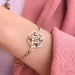 انسيال فضه بكلمه خير و فصوص ملونه