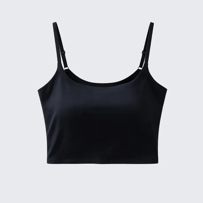 Seamless Cooling Crop Camisole Built-in Bra Padded Top