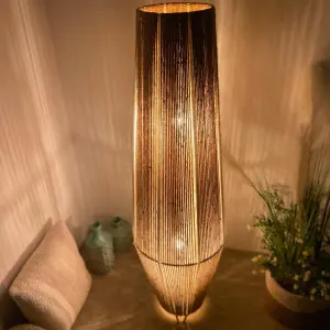 Burlap Boho Floor Lamp