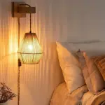 Burlap Boho Wall Lamp 008