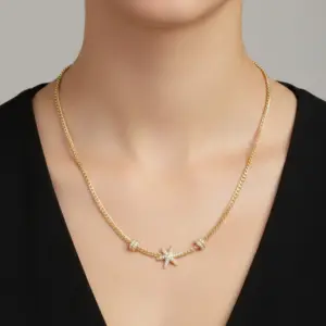 Crystal Starfish Necklace N-66