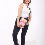 linen fabric Colorful Tiger Cross Bag