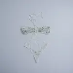 Deep V-neck White Lace Embroidery Bodysuit