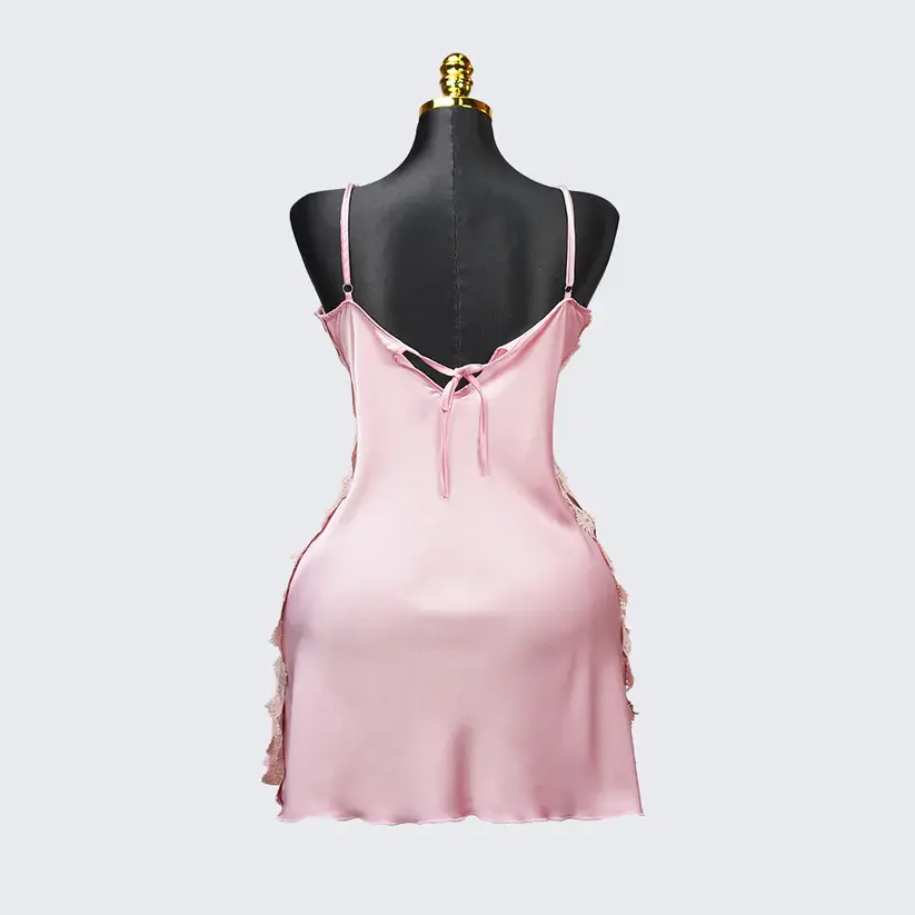 Satin Floral Lace Dress Mini Slip Nightwear