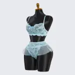 Blue Whisper Light Blue Lace Lingerie Set