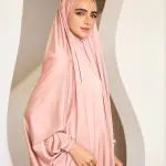 BLUSH PINK SATIN MALHAFA ISDAL