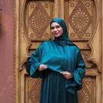 DEEP TEAL SATIN DRESS ISDAL